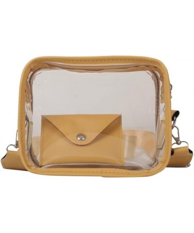 Aesthetic Coquettish Clear Bag PVC Jelly Pack Kawaii Crossbody Purse Bag Transparent Bags for Women With Small pocket Yellow ...