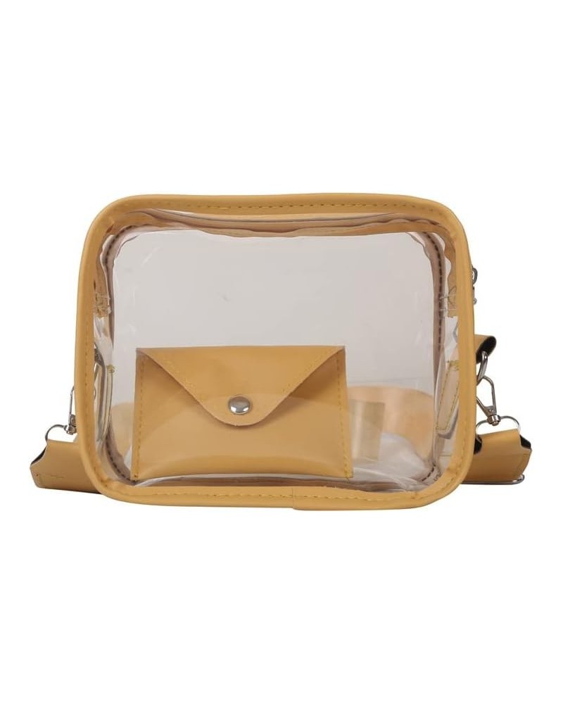 Aesthetic Coquettish Clear Bag PVC Jelly Pack Kawaii Crossbody Purse Bag Transparent Bags for Women With Small pocket Yellow ...