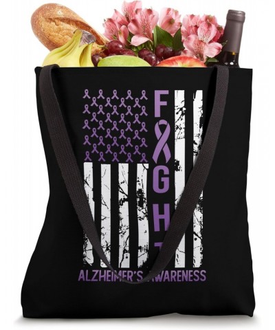 Alzheimer's Awareness Month Day USA Flag Ribbon Purple Tote Bag $14.80 Totes