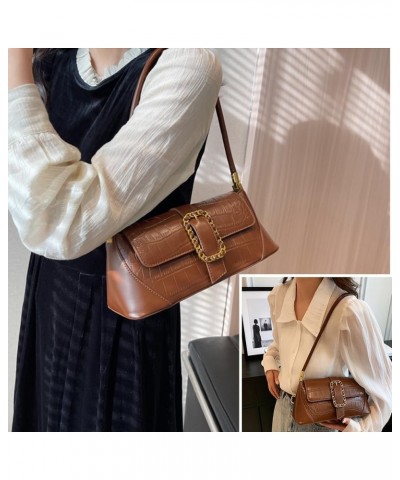 Classic Shoulder Bag,Retro Small Purse,Tote Bag for Women with Zipper Closure 5-brown $13.27 Totes