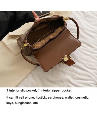 Classic Shoulder Bag,Retro Small Purse,Tote Bag for Women with Zipper Closure 5-brown $13.27 Totes