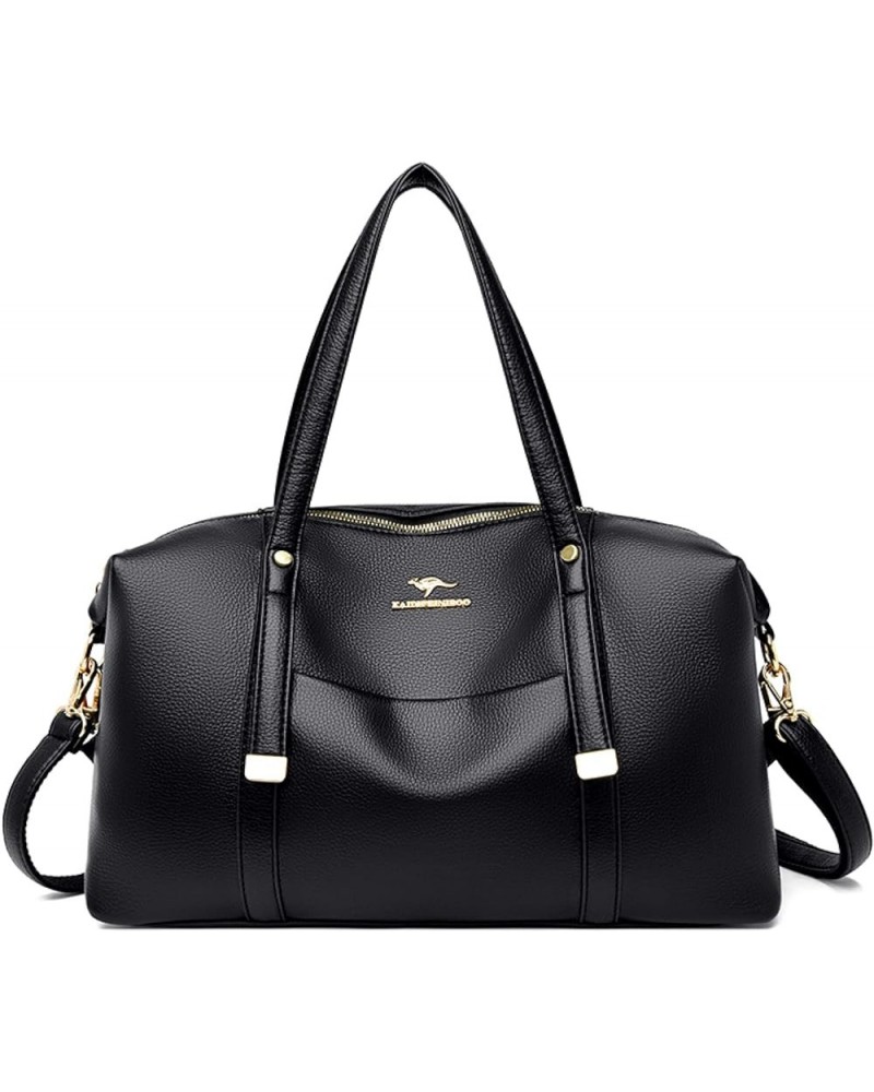 Women's Leather Handbags Women's Shoulder Bags Handbags Women's Luxury Designer Handbags Black $41.75 Shoulder Bags