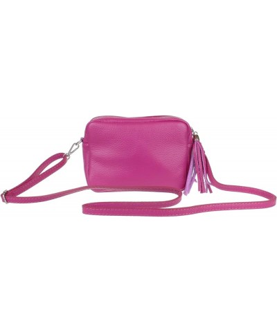 Womens Tassel Plain Crossbody Bag Fuchsia $46.42 Crossbody Bags