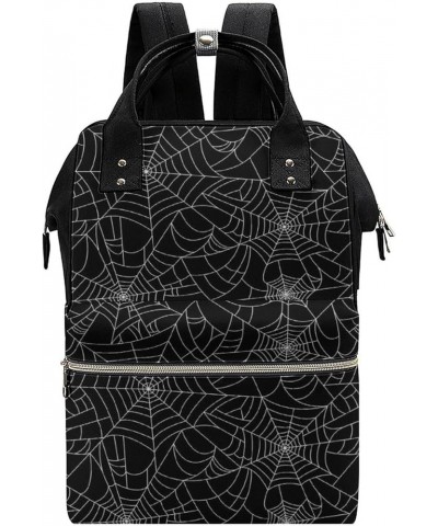 Halloweens Spider Web Pattern Backpack Work Business, Travel Rucksack Daypack for Adults Women, Handbag,Black Halloweens Spid...