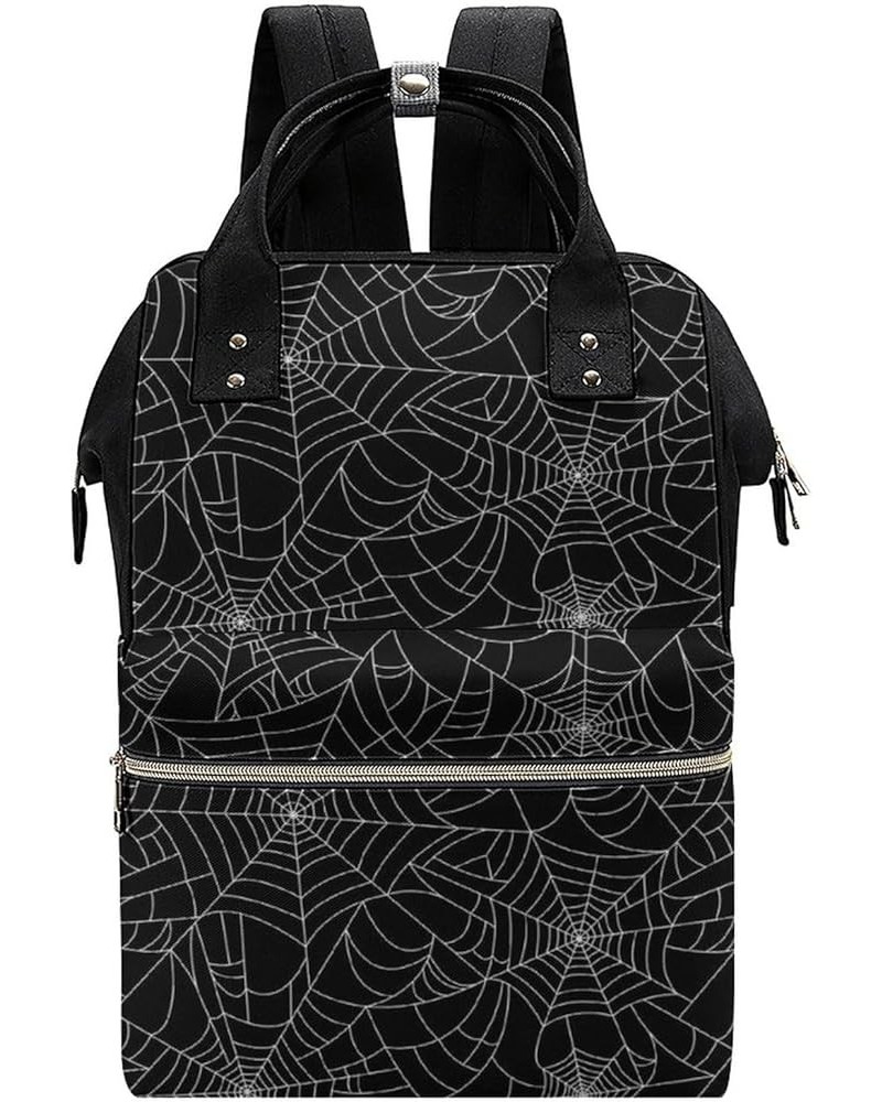 Halloweens Spider Web Pattern Backpack Work Business, Travel Rucksack Daypack for Adults Women, Handbag,Black Halloweens Spid...