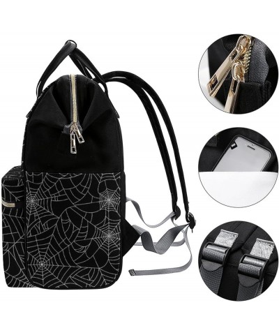 Halloweens Spider Web Pattern Backpack Work Business, Travel Rucksack Daypack for Adults Women, Handbag,Black Halloweens Spid...