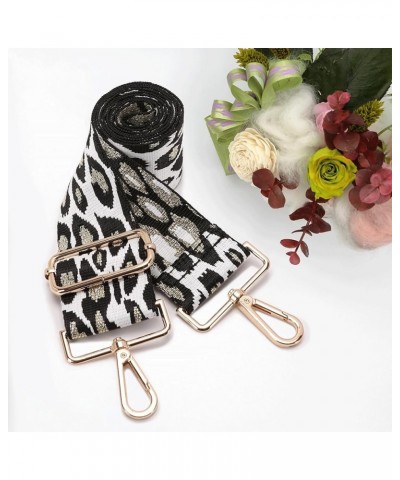 Purse Straps Replacement Crossbody - Adjustable Bag Strap for Purses, Wide Shoulder Strap for Women Guitar Purses Gold Leopar...