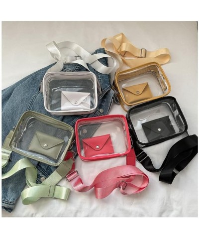 Aesthetic Coquettish Clear Bag PVC Jelly Pack Kawaii Crossbody Purse Bag Transparent Bags for Women With Small pocket Yellow ...