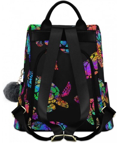 Women's Fashion Backpack Purses, Turtle Rainbow Backpack Shoulder Bag for Women $18.90 Backpacks