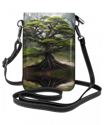 women leather Cell Phone Purse The dense sycamore tree picture Soft, durable and waterproof PU leather Convenient for daily u...