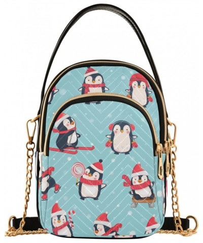 Small Crossbody Bags for Women Trendy Christmas Cute Penguin Animal Blue Travel Sling Bag Women's Crossbody Handbags Satchel ...