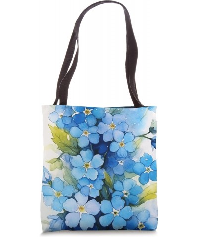 Beautiful Forget-Me-Not Watercolor Pattern Color Background Tote Bag $13.19 Totes