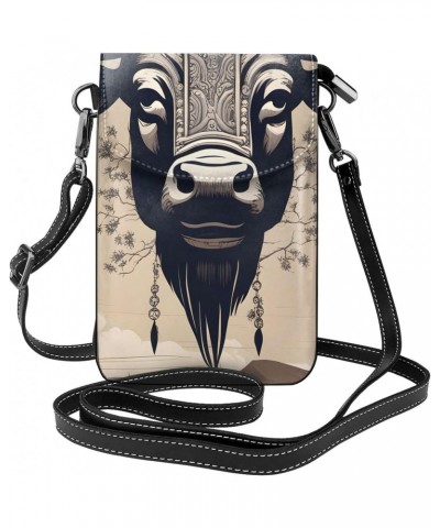 women Small Cell Phone Purse Bull Totem pattern Soft, durable and waterproof PU leather Convenient for daily use and travel $...