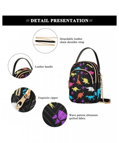 Cell Phone Purse Dinosaur Purple Paw Crossbody Handbag Durable Shoulder Bag Sturdy Travel Pouch Compact Chic Bag for Women Ev...