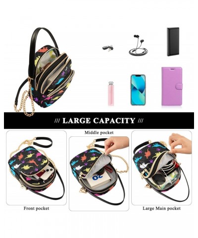 Cell Phone Purse Dinosaur Purple Paw Crossbody Handbag Durable Shoulder Bag Sturdy Travel Pouch Compact Chic Bag for Women Ev...