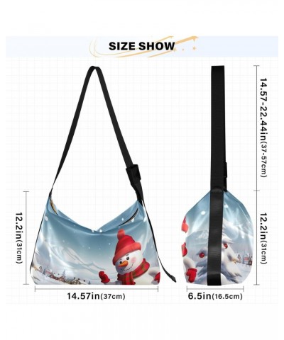 Christmas Snowman Crossbody Bag Hobo Handbag Purse Fashion PU Leather Shoulder Bags for Women $19.03 Hobo Bags