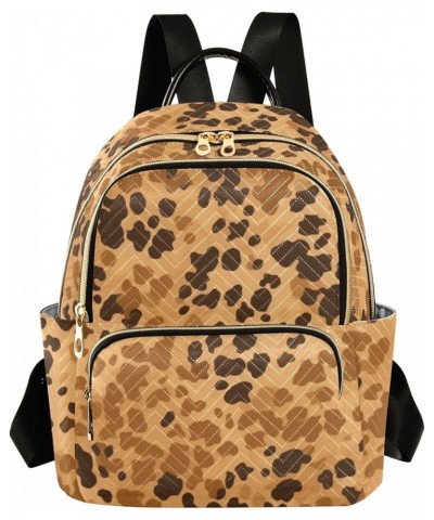 Women's Medium Fashion Backpack Brown Leopard Dot Print Ladies Travel Daypack Aesthetic Shoulder Bag 11.4×6.1×14.1 IN $14.76 ...