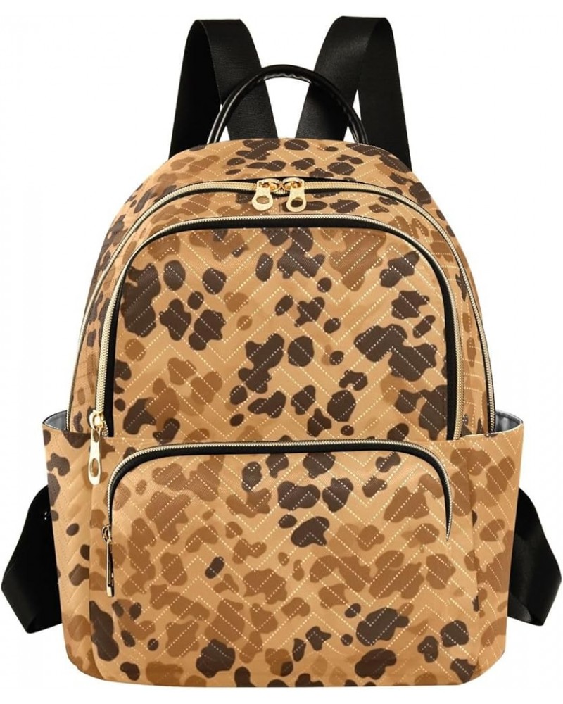 Women's Medium Fashion Backpack Brown Leopard Dot Print Ladies Travel Daypack Aesthetic Shoulder Bag 11.4×6.1×14.1 IN $14.76 ...