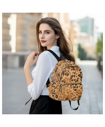 Women's Medium Fashion Backpack Brown Leopard Dot Print Ladies Travel Daypack Aesthetic Shoulder Bag 11.4×6.1×14.1 IN $14.76 ...