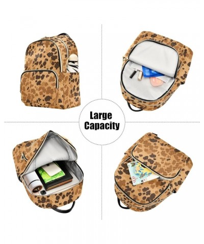 Women's Medium Fashion Backpack Brown Leopard Dot Print Ladies Travel Daypack Aesthetic Shoulder Bag 11.4×6.1×14.1 IN $14.76 ...