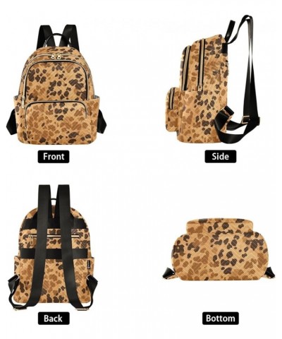 Women's Medium Fashion Backpack Brown Leopard Dot Print Ladies Travel Daypack Aesthetic Shoulder Bag 11.4×6.1×14.1 IN $14.76 ...