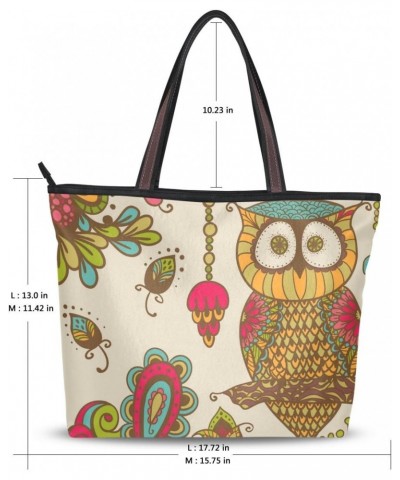 My Daily Women Tote Shoulder Bag Owl Flower Vintage Handbag $15.92 Shoulder Bags