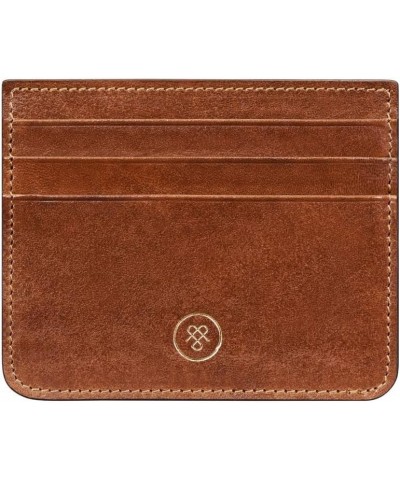 Luxury Leather Card Holder | The Lorento | Handcrafted In Italy | Dark Chocolate Brown Chestnut Tan $47.95 Wallets