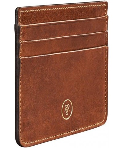 Luxury Leather Card Holder | The Lorento | Handcrafted In Italy | Dark Chocolate Brown Chestnut Tan $47.95 Wallets