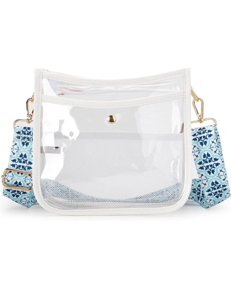 Clear Crossbody Bag for Women Clear Bag for Stadium Events Trendy Travel Shoulder Purse Handbags A Clear White $10.25 Hobo Bags