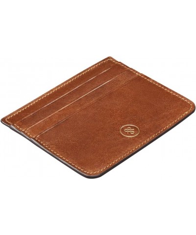 Luxury Leather Card Holder | The Lorento | Handcrafted In Italy | Dark Chocolate Brown Chestnut Tan $47.95 Wallets