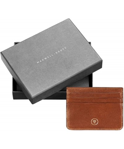 Luxury Leather Card Holder | The Lorento | Handcrafted In Italy | Dark Chocolate Brown Chestnut Tan $47.95 Wallets