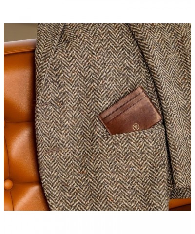 Luxury Leather Card Holder | The Lorento | Handcrafted In Italy | Dark Chocolate Brown Chestnut Tan $47.95 Wallets