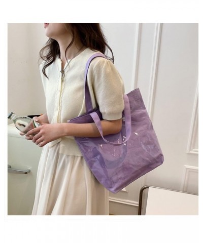 Aesthetic Tote Bag Vintage Style Hobo Bag Inclined Shoulder Bag Large Capacity for Girls Women Office School (Orange) Purple ...