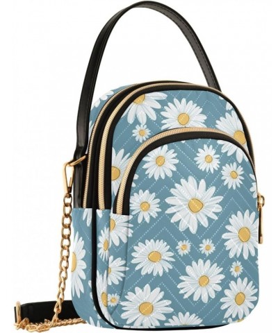 White Daisy Small Crossbody Bags for Women Cell Phone Shoulder Purse Handbags Wallet 21215266 $12.88 Crossbody Bags