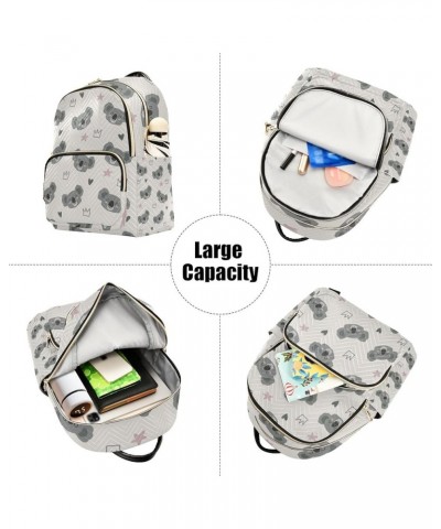 Women Backpack Happy Koala Crown Stars Anti-Theft Travel Backpack with Luggage Belt Lightweight Handbag Lady Purse Roomy Doub...