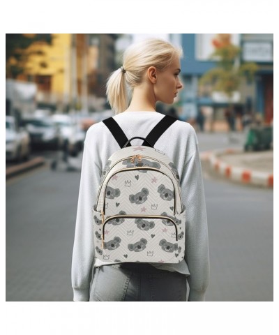 Women Backpack Happy Koala Crown Stars Anti-Theft Travel Backpack with Luggage Belt Lightweight Handbag Lady Purse Roomy Doub...