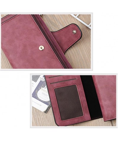 Retro Glamorous Multiple Slots Women Wallets,PU Leather Trifold Wallets for Women,Frosted coin purse large capacity card hold...