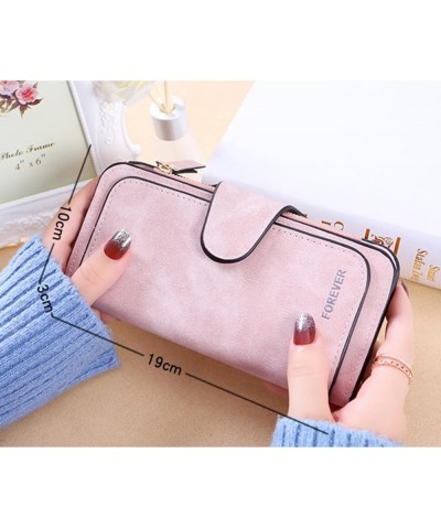 Retro Glamorous Multiple Slots Women Wallets,PU Leather Trifold Wallets for Women,Frosted coin purse large capacity card hold...