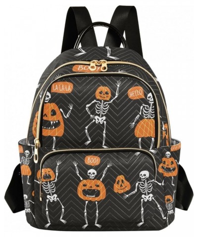 Halloween Holiday Pumpkin Black Womens Casual Daypack, Festival Backpack for Women, Backpacks for Womens Fashion, S Set Funny...