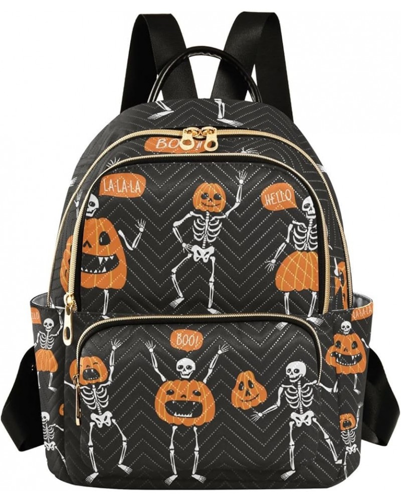 Halloween Holiday Pumpkin Black Womens Casual Daypack, Festival Backpack for Women, Backpacks for Womens Fashion, S Set Funny...