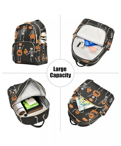 Halloween Holiday Pumpkin Black Womens Casual Daypack, Festival Backpack for Women, Backpacks for Womens Fashion, S Set Funny...