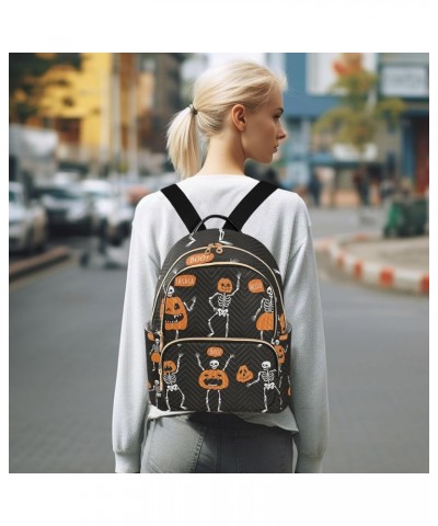 Halloween Holiday Pumpkin Black Womens Casual Daypack, Festival Backpack for Women, Backpacks for Womens Fashion, S Set Funny...