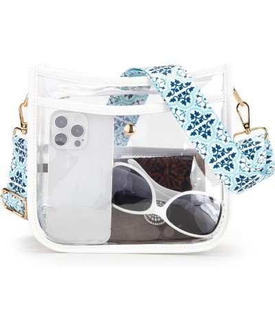 Clear Crossbody Bag for Women Clear Bag for Stadium Events Trendy Travel Shoulder Purse Handbags A Clear White $10.25 Hobo Bags