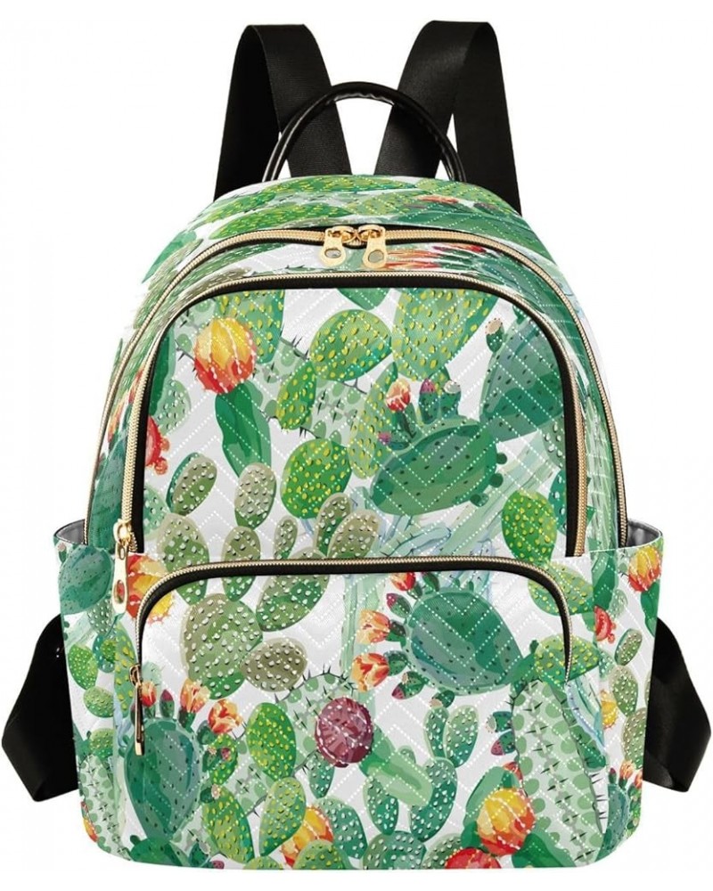 Hipster Cactus Plant Blossom Green Women Backpack Purse Ladies Fashion Shoulder Bag Daypack Travel Bag 7.5L Small $12.71 Back...