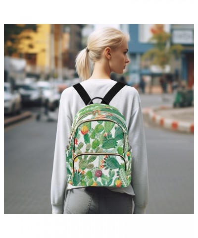 Hipster Cactus Plant Blossom Green Women Backpack Purse Ladies Fashion Shoulder Bag Daypack Travel Bag 7.5L Small $12.71 Back...