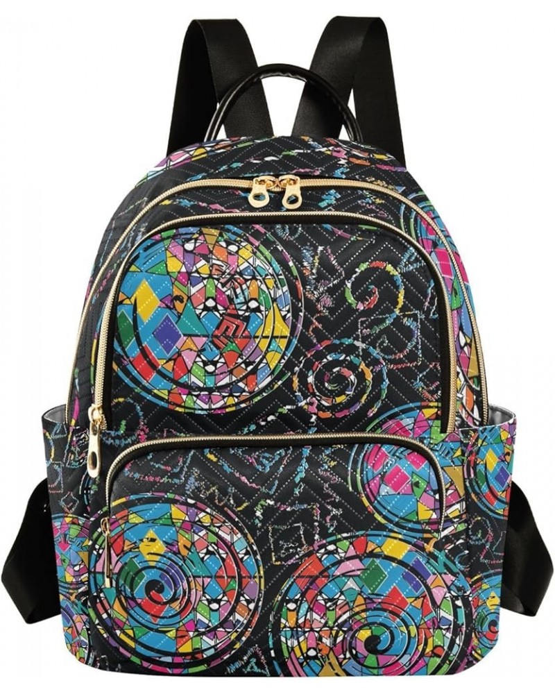 Ethnic Boho Mandala Abstract Small Backpack Purse for Women Travel Bag Fashion Daypack Back Pack Shoulder Bag Multicolor Smal...