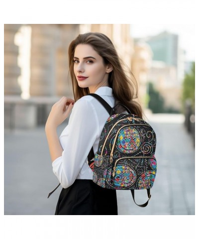 Ethnic Boho Mandala Abstract Small Backpack Purse for Women Travel Bag Fashion Daypack Back Pack Shoulder Bag Multicolor Smal...