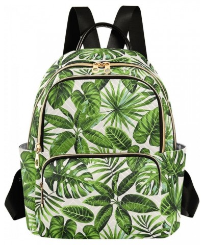 Tropical Palm Leaves Quilted Backpack for Women Travel Bag Shoulder Bags Purses for Daily Nurse Work S Medium $16.73 Backpacks