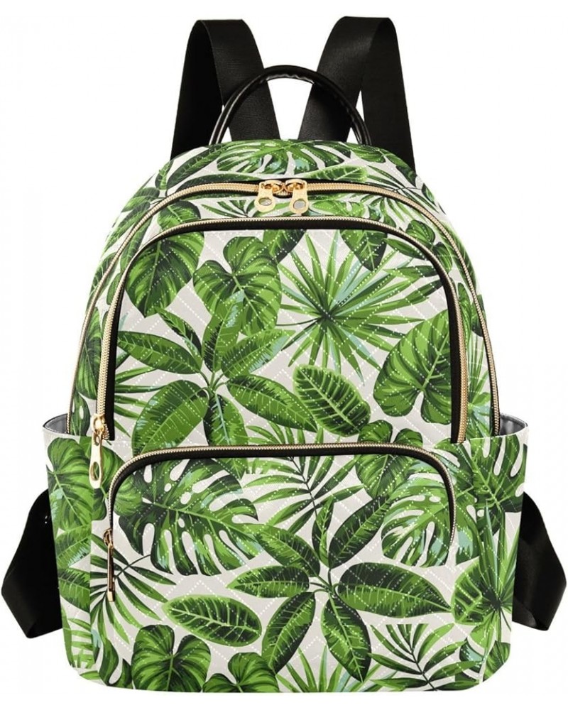 Tropical Palm Leaves Quilted Backpack for Women Travel Bag Shoulder Bags Purses for Daily Nurse Work S Medium $16.73 Backpacks