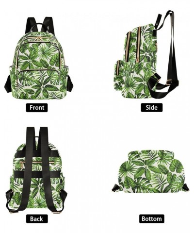 Tropical Palm Leaves Quilted Backpack for Women Travel Bag Shoulder Bags Purses for Daily Nurse Work S Medium $16.73 Backpacks